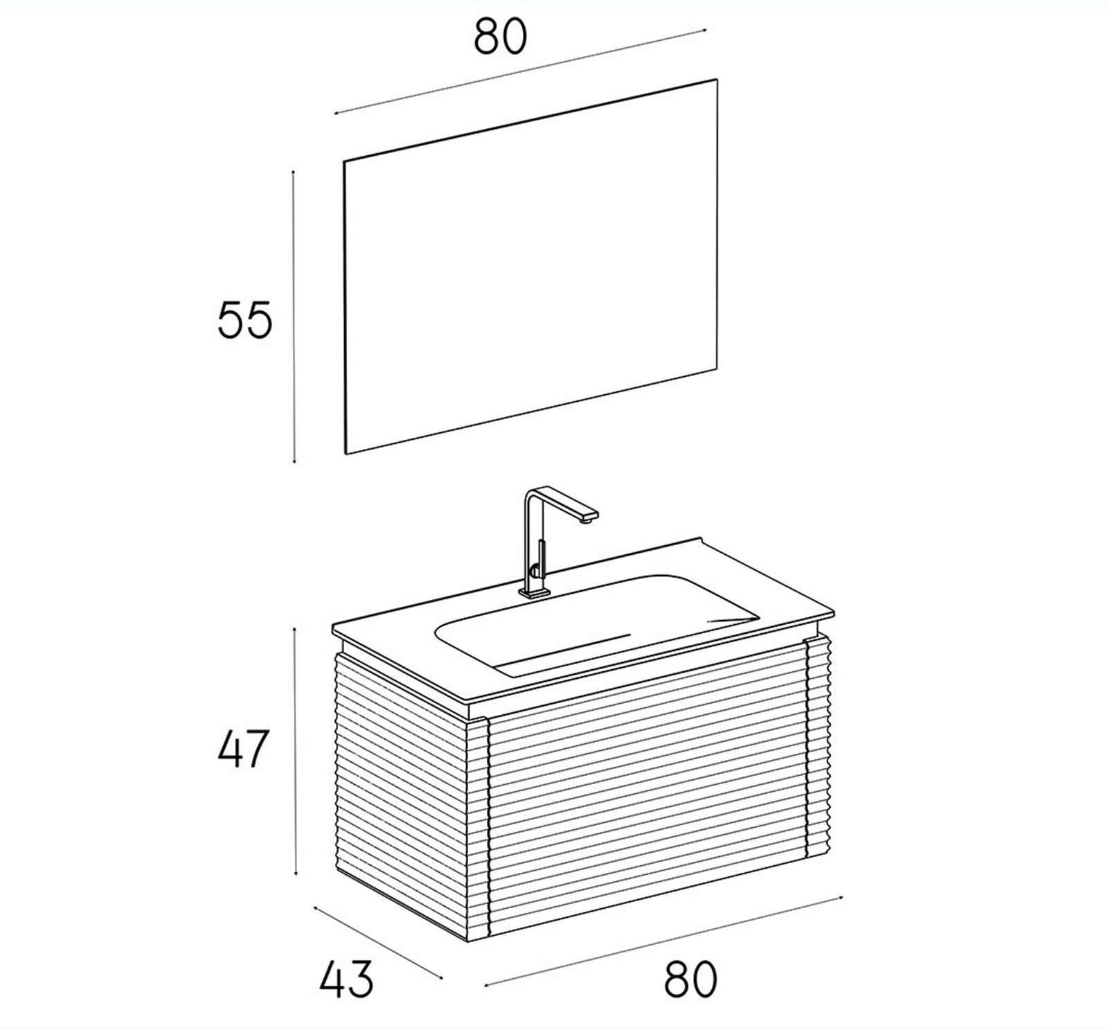 کابینت روشویی پی وی سی مدل D-8008